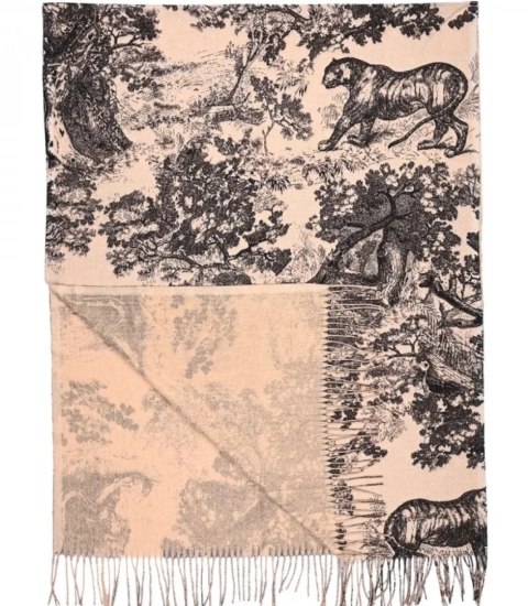 Ciepły szal szalik wzór rycina błyszcząca nitka miękki gładki 180x70 cm (Wielokolorowy || Beżowy) Ciepły szal szalik wzór rycina błyszcząca nitka miękki gładki 180x70 cm (Wielokolorowy || Beżowy)