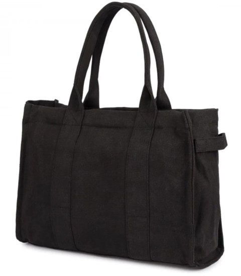 Duża torba shopperka jednokolorowa z napisem "My Bestbag" (Czarny) Duża torba shopperka jednokolorowa z napisem "My Bestbag" (Czarny)