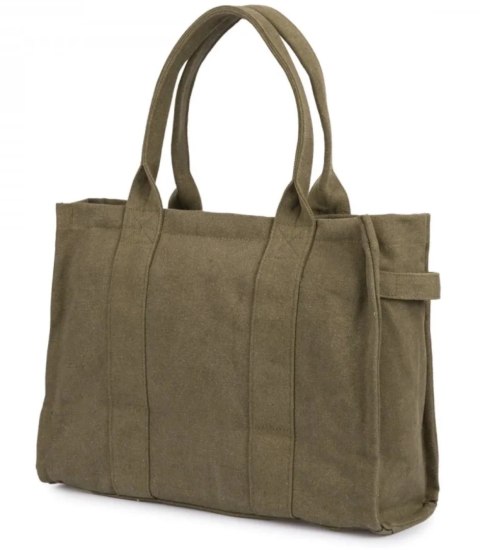 Duża torba shopperka jednokolorowa z napisem "My Bestbag" (Zielony)