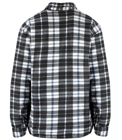 Ciepła polarowa koszula męska w kratę ocieplana futerkiem (Biały || Wielokolorowy || Czarny) 4XL