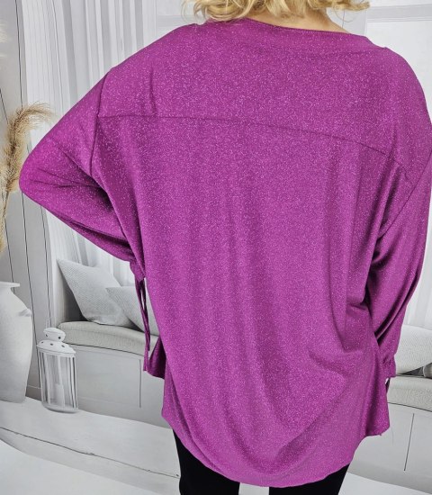 Elegancka koszula Tunika oversize Brokatowa Luźna Stylowa PENELOPA (Fioletowy) 46/48 Elegancka koszula Tunika oversize Brokatowa Luźna Stylowa PENELOPA (Fioletowy) 46/48