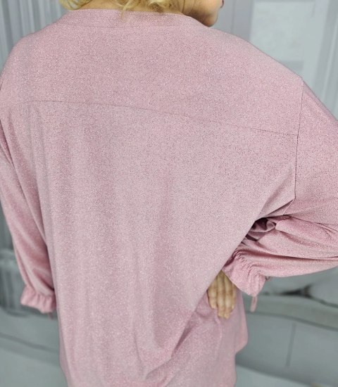 Elegancka koszula Tunika oversize Brokatowa Luźna Stylowa PENELOPA (Różowy) 46/48 Elegancka koszula Tunika oversize Brokatowa Luźna Stylowa PENELOPA (Różowy) 46/48