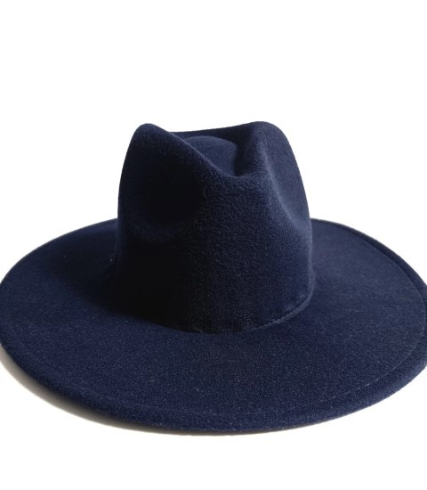 Elegancki damski kapelusz fedora z ozdobną broszką z kolorowymi cyrkoniami (Niebieski) Elegancki damski kapelusz fedora z ozdobną broszką z kolorowymi cyrkoniami (Niebieski)
