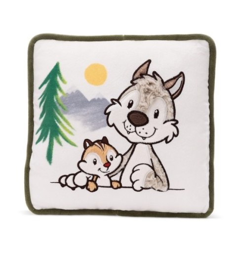 NICI 49955 Poduszka przytulanka wilk Winny i wiewiórka Jojo 25x25cm GREEN