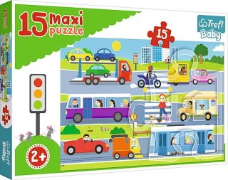 Puzzle 15el MAXI - Pojazdy miejskie 14279 TREFL