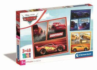 Clementoni Puzzle 3x48el SuperColor square Auta Cars 25305