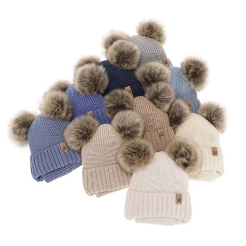 Komplet zimowy dla chłopca: czapka i komin beżowy 100% wełniany extrafine merino Konor Komplet zimowy dla chłopca: czapka i komin beżowy 100% wełniany extrafine merino Konor