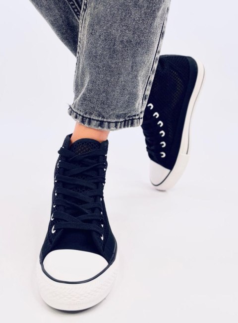 Ażurowe trampki za kostkę MOUSSE BLACK - 38 Ażurowe trampki za kostkę MOUSSE BLACK - 38
