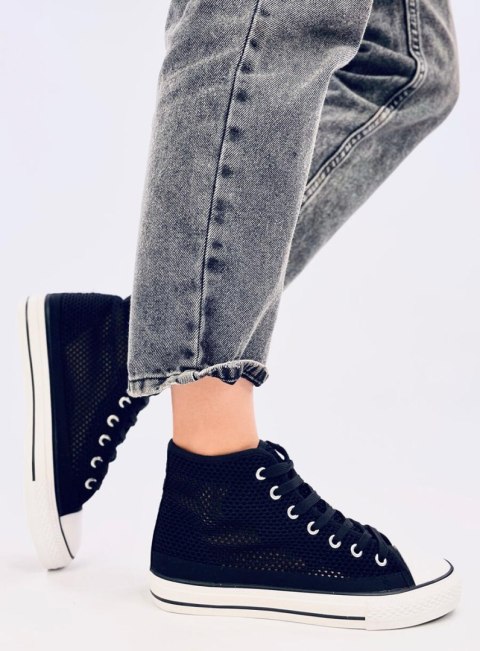 Ażurowe trampki za kostkę MOUSSE BLACK - 41 Ażurowe trampki za kostkę MOUSSE BLACK - 41