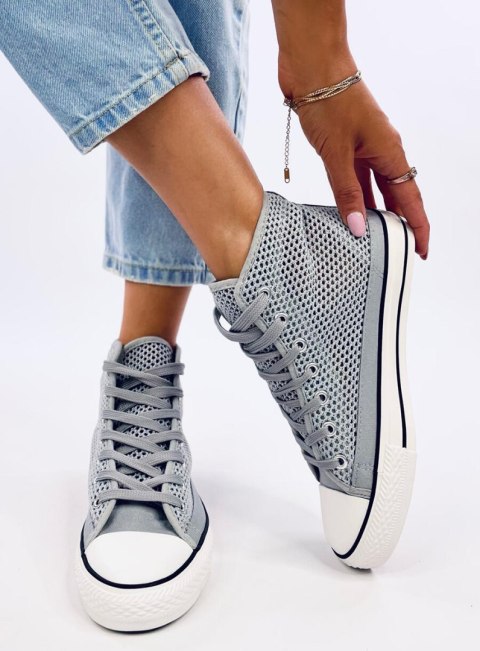 Ażurowe trampki za kostkę MOUSSE GREY - 37 Ażurowe trampki za kostkę MOUSSE GREY - 37