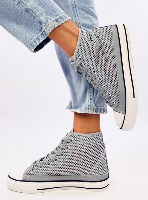 Ażurowe trampki za kostkę MOUSSE GREY - 37 Ażurowe trampki za kostkę MOUSSE GREY - 37
