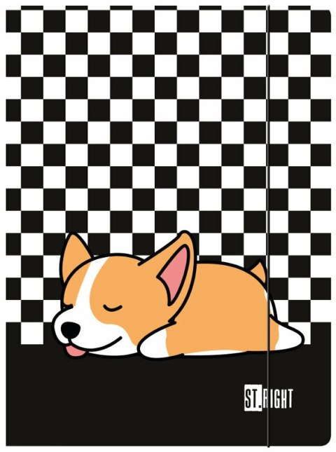 Teczka z gumką A4 ST.RIGHT Sleepy Corgi p10 cena za 1 szt