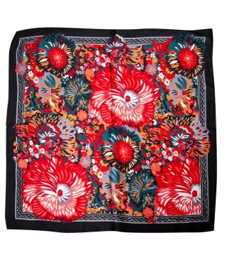 Chustka delikatna elegancka apaszka ozdobiona przepięknym wzorem (Wielokolorowy)