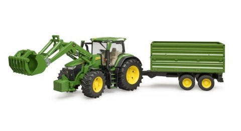 Traktor John Deere 7R 350 z ładowaczem czołowym i przyczepą 2-osiową 03155 BRUDER