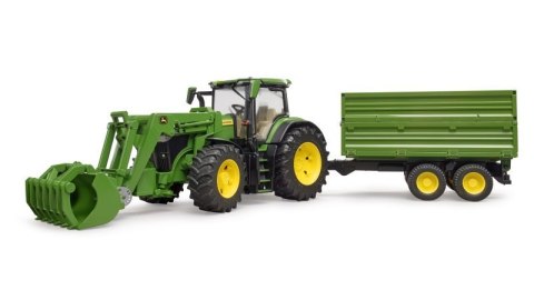 Traktor John Deere 7R 350 z ładowaczem czołowym i przyczepą 2-osiową 03155 BRUDER