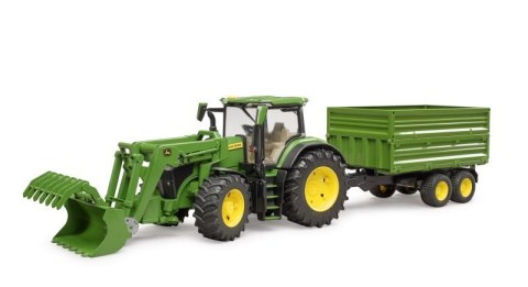 Traktor John Deere 7R 350 z ładowaczem czołowym i przyczepą 2-osiową 03155 BRUDER