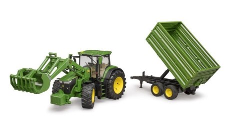 Traktor John Deere 7R 350 z ładowaczem czołowym i przyczepą 2-osiową 03155 BRUDER