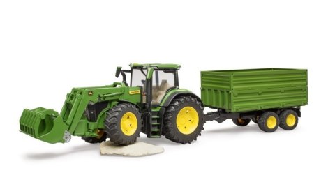 Traktor John Deere 7R 350 z ładowaczem czołowym i przyczepą 2-osiową 03155 BRUDER