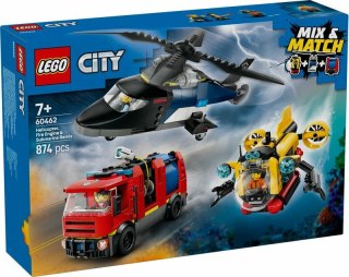 LEGO 60462 CITY Zestaw z helikopterem, wozem strażackim i łodzią podwodną p3