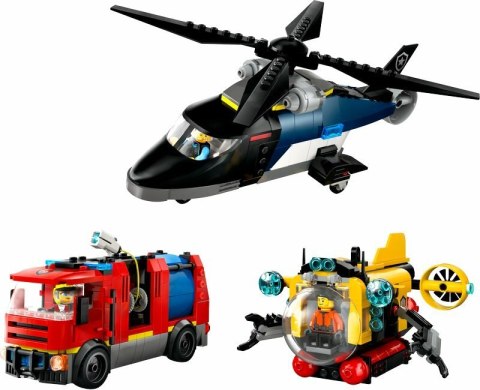 LEGO 60462 CITY Zestaw z helikopterem, wozem strażackim i łodzią podwodną p3