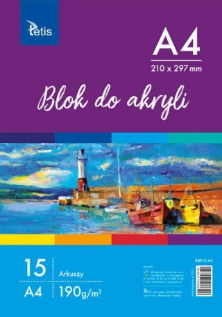 Blok do akryli A4 190g/m2 15ark.