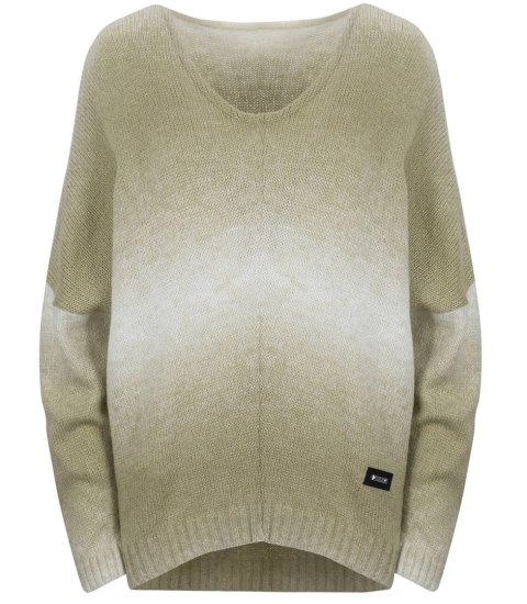 Ciepły damski sweter oversize piękny OMBRE (Beżowy) Ciepły damski sweter oversize piękny OMBRE (Beżowy)
