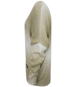 Ciepły damski sweter oversize piękny OMBRE (Beżowy)