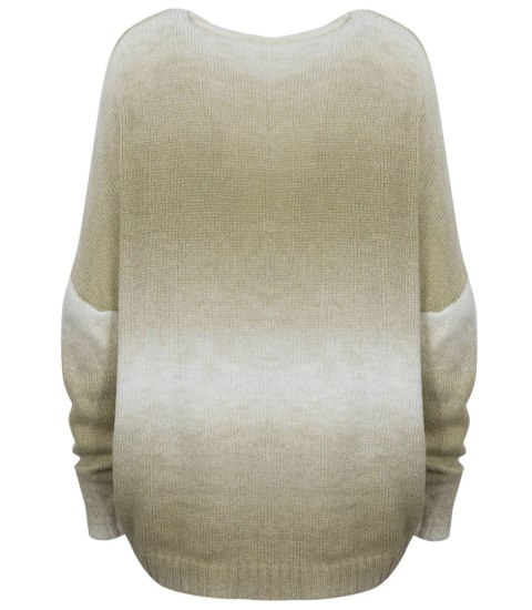 Ciepły damski sweter oversize piękny OMBRE (Beżowy) Ciepły damski sweter oversize piękny OMBRE (Beżowy)