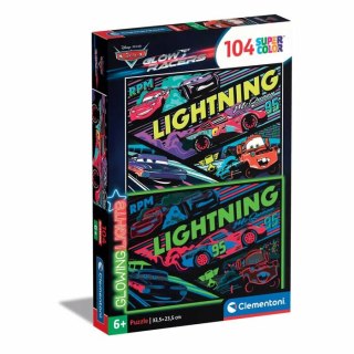 Clementoni Puzzle 104el Glowing - Cars Auta Glow Racers 25758