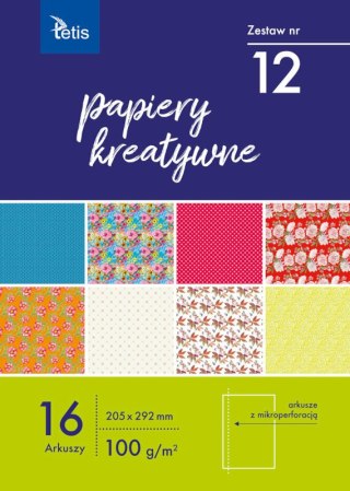 Papiery kreatywne A4 205x292mm 16 arkuszy zestaw nr 12 KB030-12