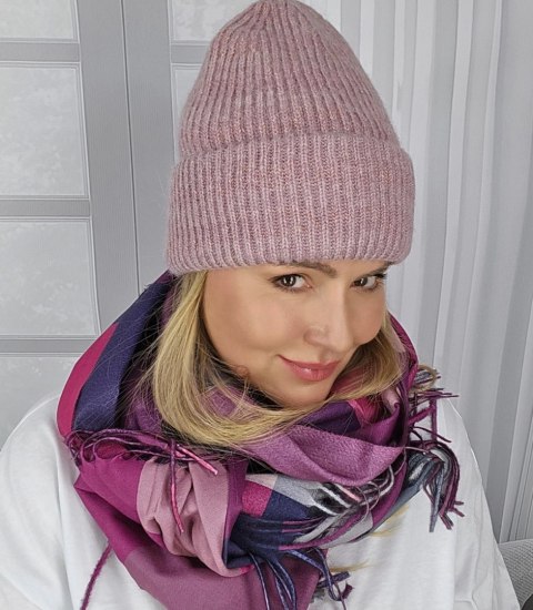Ciepła czapka damska BEANIE zimowa jesienna jednokolorowa (Różowy) Ciepła czapka damska BEANIE zimowa jesienna jednokolorowa (Różowy)