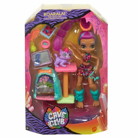 Cave Club Jaskiniowa kocia mama Zestaw do zabawy + Lalka Roaralai GNL95 GNL94 MATTEL