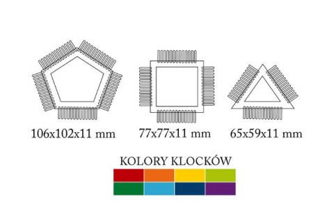 Klocki Małych Geniuszy Figury przestrzenne szczotki - 32 elementy w worku 102191