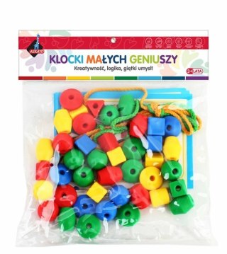 Klocki Małych Geniuszy geometryczne 40el w worku 112534