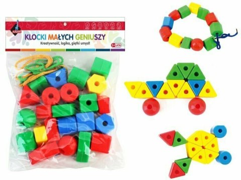 Klocki Małych Geniuszy geometryczne 62el w worku 112558