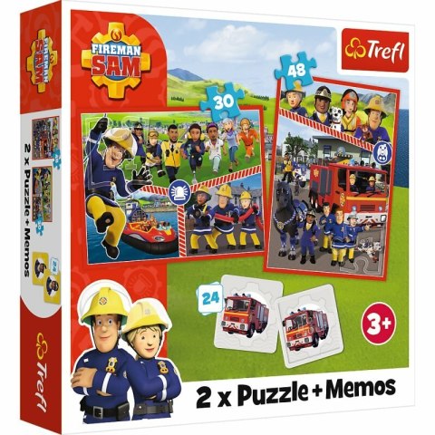 Puzzle 2w1 + memos Drużyna Strażaka Sama 93334 Trefl