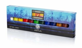 Farby tempera 12kol 20ml ASTRA