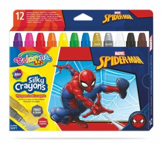 Kredki 12 kolorów świecowe żelowe wykręcane w sztyfcie Spiderman Colorino Kids 91888