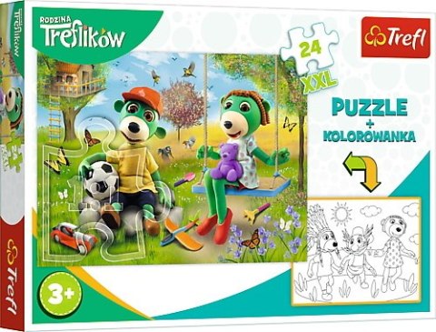 PROMO Puzzle 24el z kolorowanką Rodzina Treflików 90988 Trefl p12