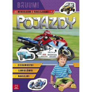 Książka Pojazdy. Bruum! Minialbum z naklejkami (fioletowe)