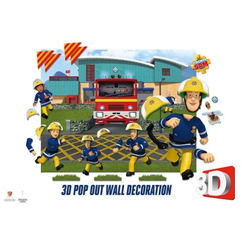 PROMO Dekoracje ścienne 3D Strażak Sam 44609 121,92x152,4cm p12 Walltastic