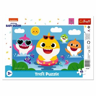 Puzzle 15el ramkowe Wesołe rekiny. Baby Shark 31407 Trefl