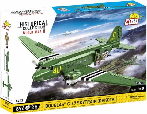 COBI 5743 Historical Collection WWII Samolot transportowy Douglas C-47 Skytrain (Dakota) 896 klocków