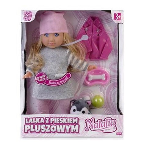 PROMO Lalka Natalia z pieskiem pluszowym dźwięk 35cm 121661 Artyk