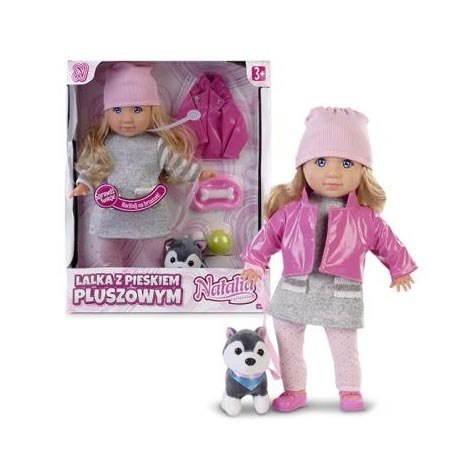 PROMO Lalka Natalia z pieskiem pluszowym dźwięk 35cm 121661 Artyk