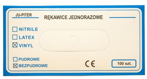 PROMO Rękawice jednorazowe, vinylowe, bezpudrowe L 100szt