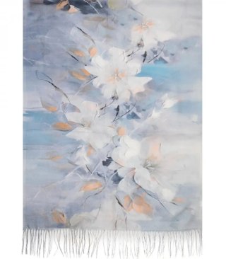 Stylowy szal szalik chusta wzór w kwiaty Elegancki 180x70 cm (Wielokolorowy)