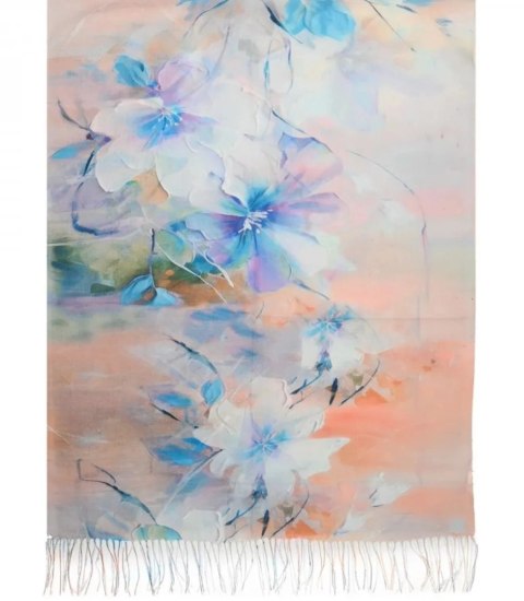 Stylowy szal szalik chusta wzór w kwiaty Elegancki 180x70 cm (Wielokolorowy)