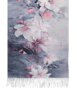 Stylowy szal szalik chusta wzór w kwiaty Elegancki 180x70 cm (Wielokolorowy)