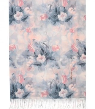 Stylowy szal szalik chusta wzór w kwiaty Elegancki 180x70 cm (Wielokolorowy)